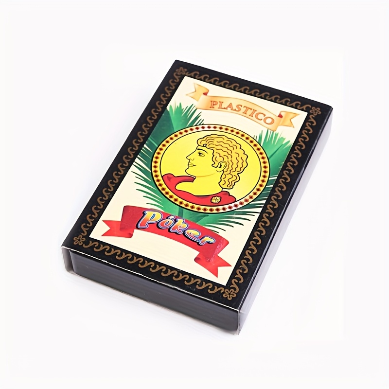TEMU Spanish Playing Cards - Durable Pvc Material, Fun Metal- Playing Cards For Board Games & Family Entertainment