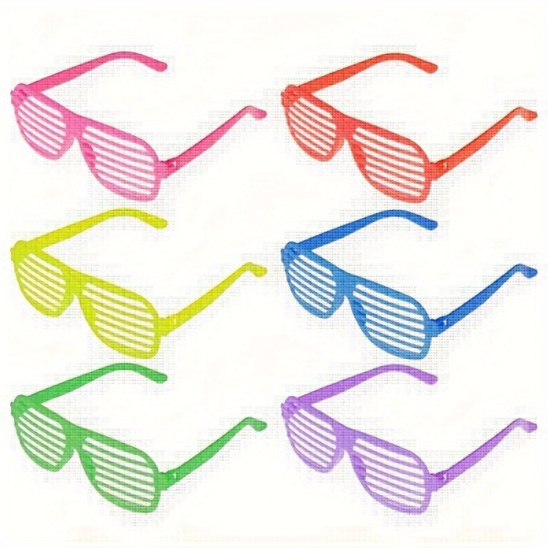 

12/24pcs Blinds Glasses, Performance Makeup, Dance Party Toys, Plastic Glasses Frames, Funny And Crazy Party Glasses Easter Gift
