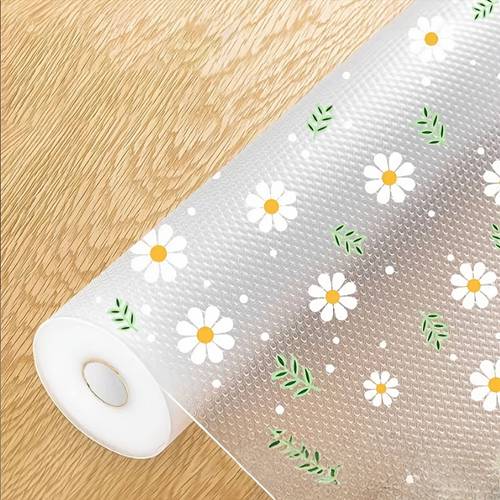 daisy pattern non slip cuttable to fit spaces suitable for rv kitchens drawers and stain resistant and easy to clean