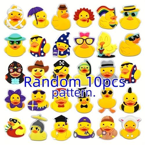 assorted cute cartoon duck themed ornaments random pattern pvc decorations for flip flops and bags gift ideas for birthdays christmas valentines day halloween parties