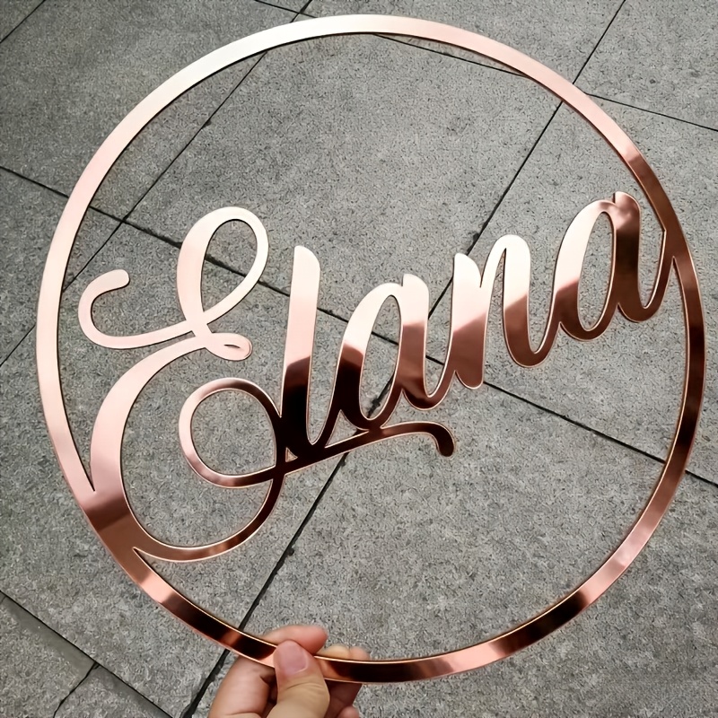 TEMU [2D Flat] [Personalizzato] Targhetta Personalizzata - Font Elegante Personalizzata Decorazione Murale, Realizzata in Materiale Acrilico Qualit�,