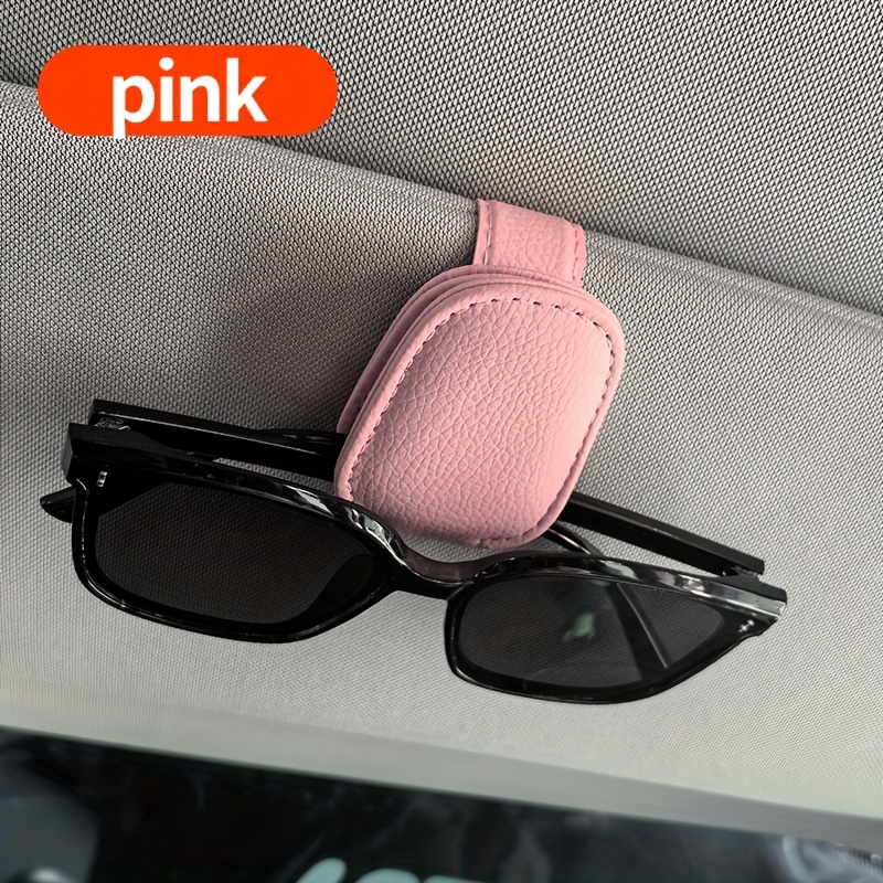Supporto Per Occhiali Da Sole Per Auto – 2 Pezzi – Universale – Ventosa Magnetica In Pelle – Pratico E Antigraffio – Colore Grigio