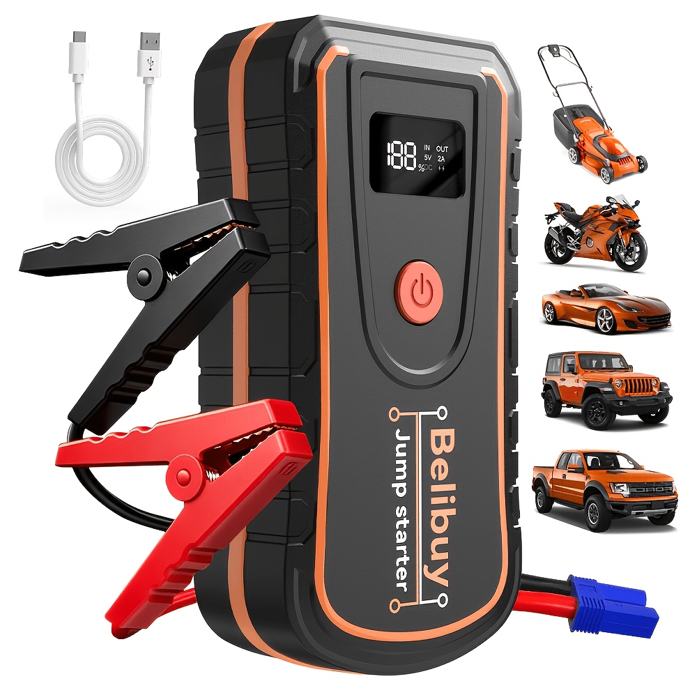 TEMU Multifunctional Jump Starter With Air Pump, 150 Psi Portable Car Battery Booster & Digital Tire Inflator, Compatible With 2. Gasoline & 2.38 Gal