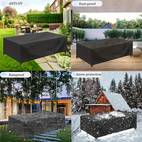 1pc waterproof outdoor patio furniture cover 158x118x35in tear resistant fabric with drawstring closure uv fade resistant protection for patio set tables and chairs black