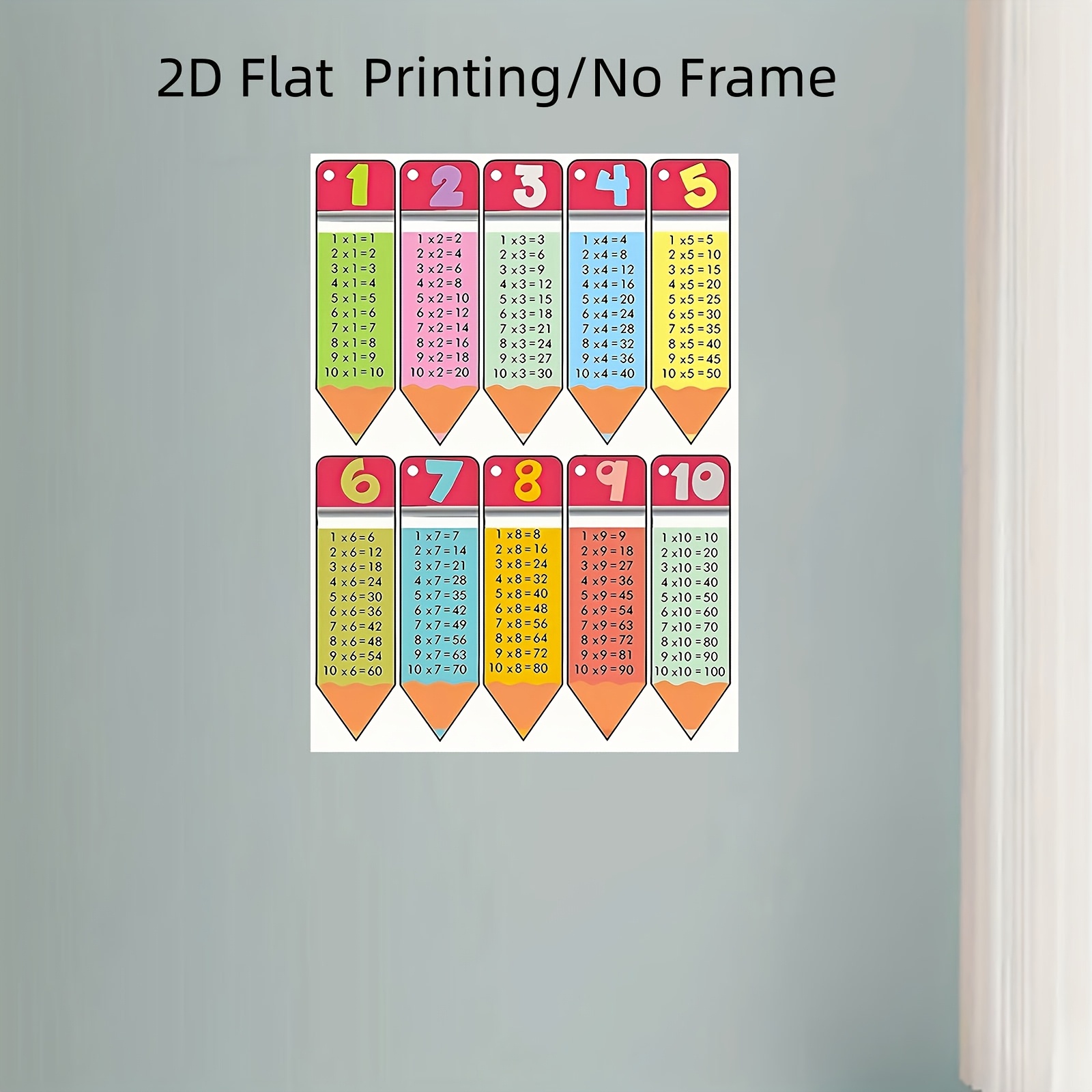 E-shop 2D Flat, 2D Flat, Dies ist ein 2D Flat mit einem einzelnen, farbenfrohen, gerahmten Multiplikationskörper, Leinwandkunst, Maße 30,48 x 45,72 cm.