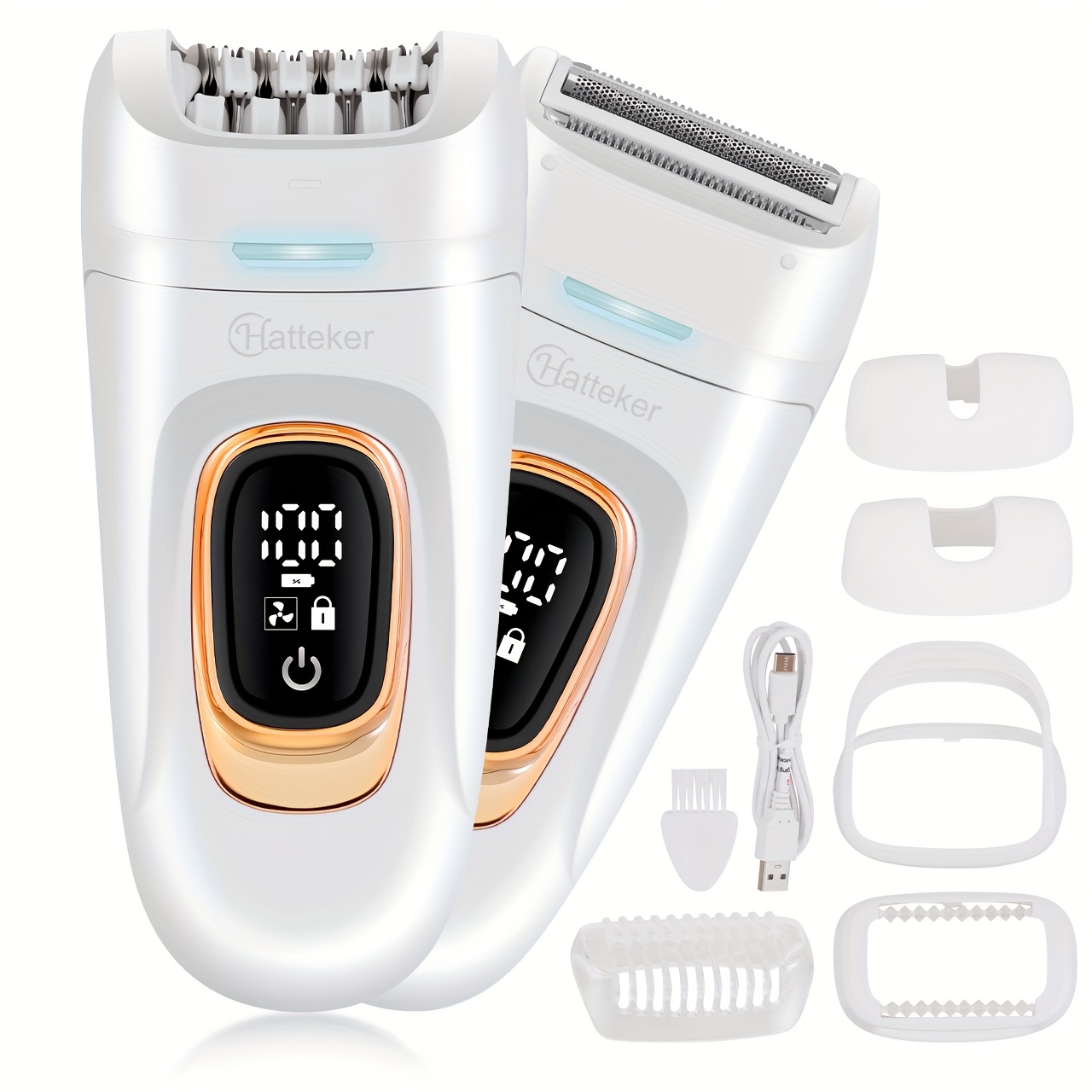 Image of 2-in-1 Usb Women's Electric Hair Removal And Trimmer Facial, Bikini, Underarm, And Leg Grooming Gift For Women