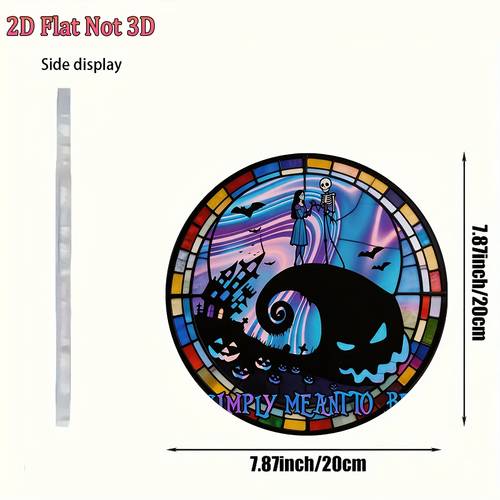 decorazione da parete 2d piatta, 2d piatta, 1 pz, design a tema halloween, disco acrilico a tema, decorazione da parete per le feste allaperto, multiuso, per le feste , di , facile e , per, interno,