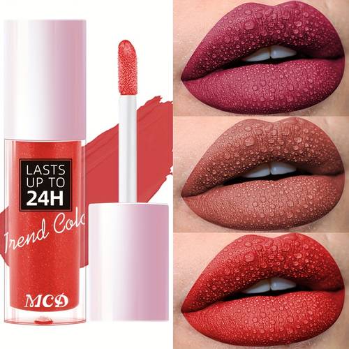 langlebiger wasserdichter lipgloss - mattes , feuchtigkeitsspendender flüssig-lippenstift in leuchtenden farben (schwarz, rot, lila, blau, grün, pink) für alle hauttypen