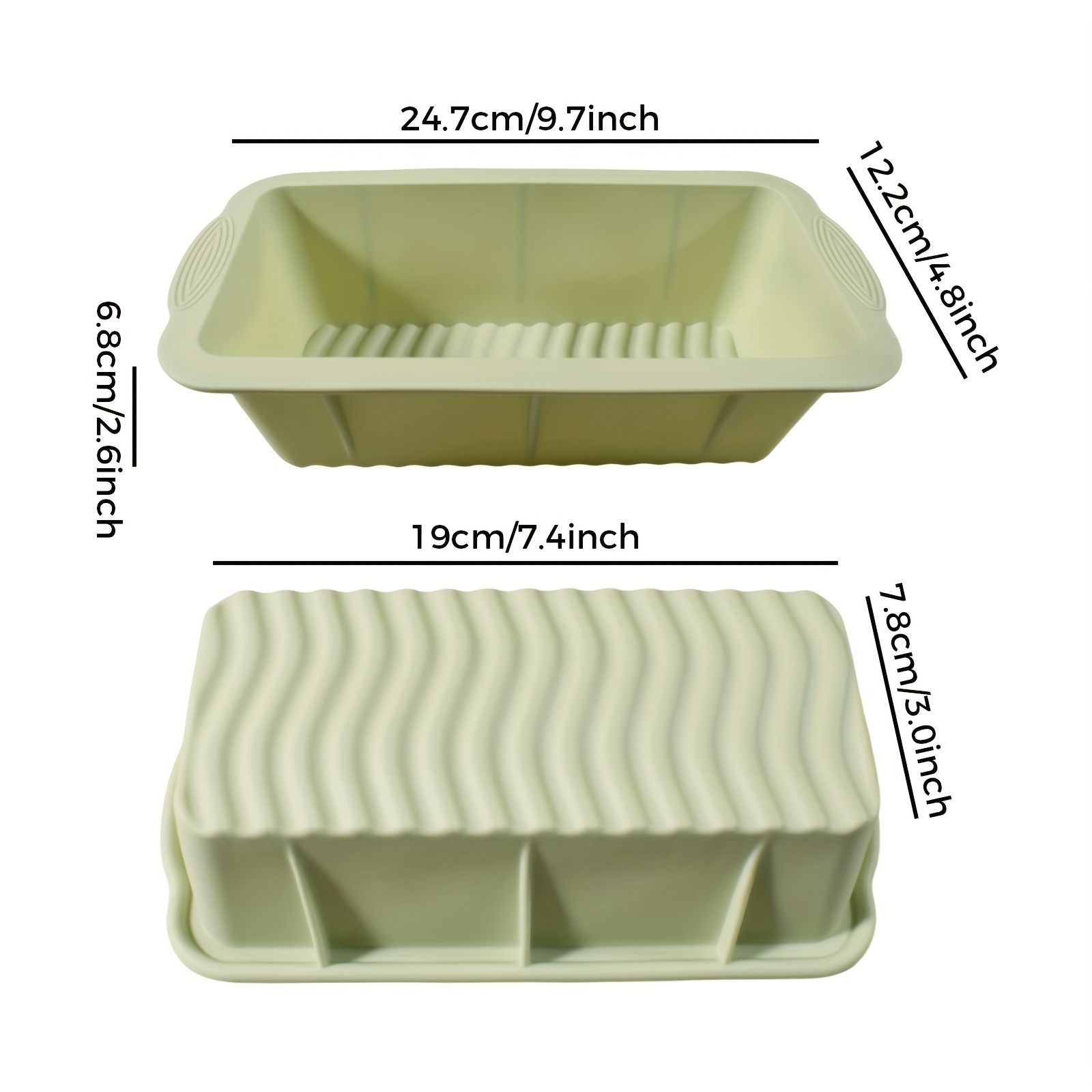 Silicone Loaf Pan, Rectangular Mold (8.0"x3.8"x2.6") With Anti-slip Handles For Baking Bread, Cakes, Brownies, 100% Food Grade Silicone, Heat Resistant 230°c/446°f, Dishwasher Safe