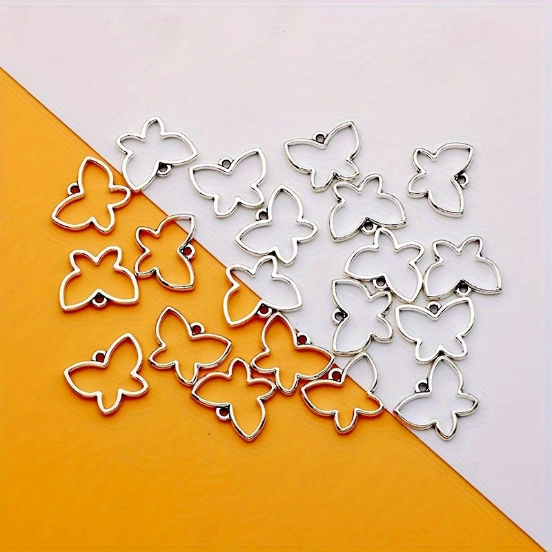 20pcs Of Hollow Charms Made From Alloy Ancient Silvery Tibetan End, Suitable For Bracelets, Earrings, And Necklaces