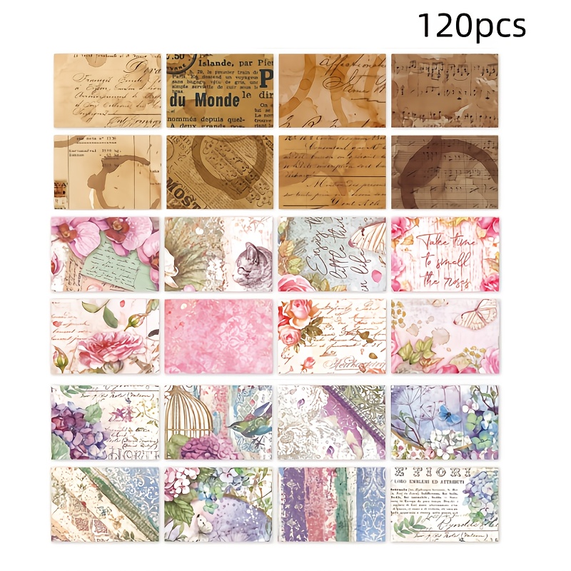 Image of 120pcs Retro Paper Mini Envelope Set With Sealing Stickers - Used For Decoration , Family Events, Letters, And Themed Parties, Material Decoration Stickers - No Electricity Required
