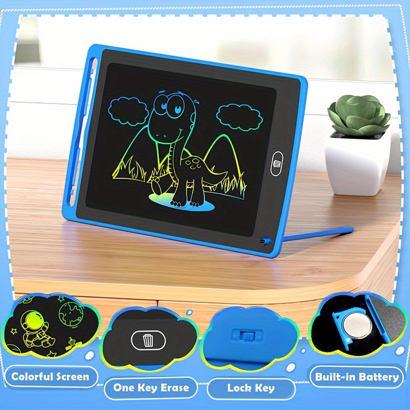 1 tableta de escritura LCD, tablero de dibujo colorido de 10 pulgadas, regalo para fiestas de Navidad y Halloween, juguete educativo de aprendizaje, regalo de cumpleaños (rosa/ /verde/rojo) detalles 5