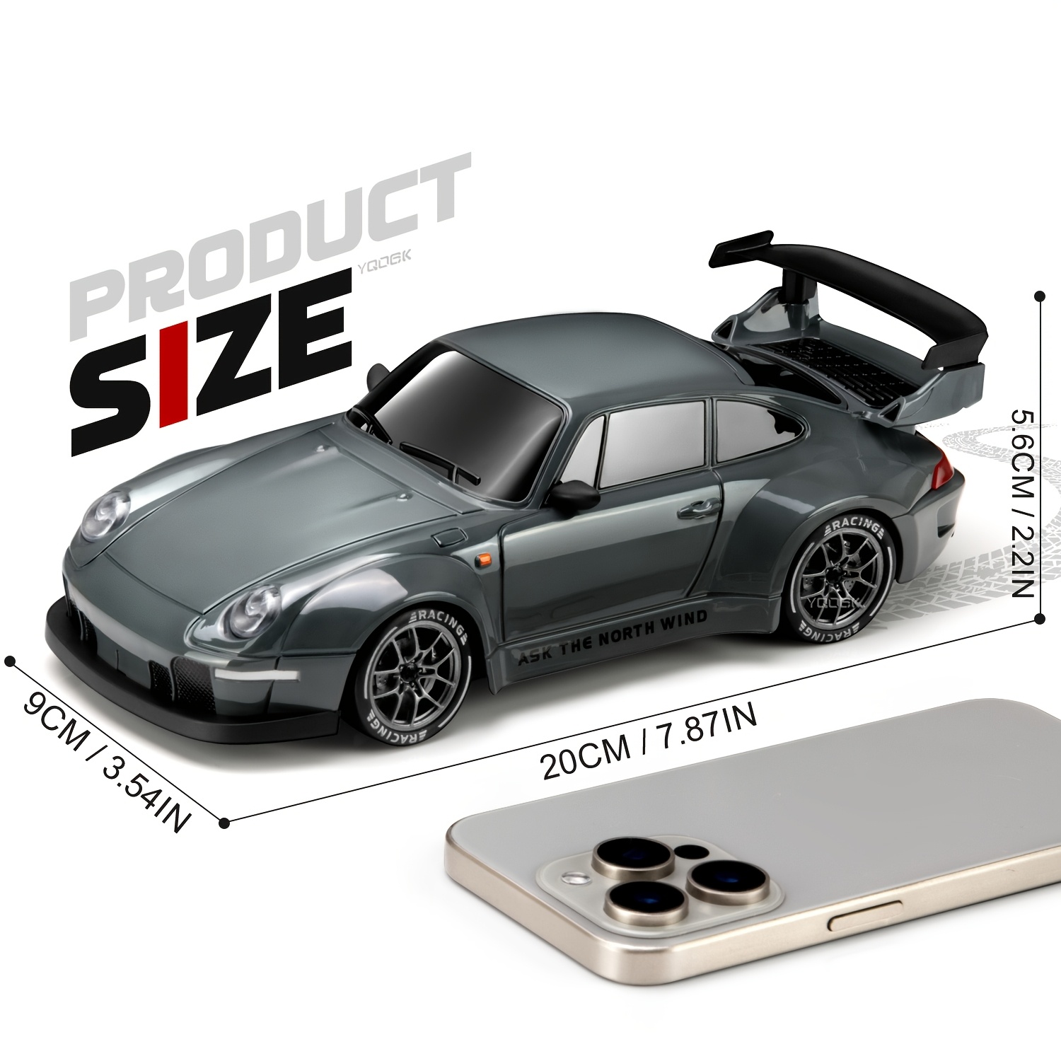 RC Drift Car, 1:24 RC Car, 2.4GHZ 20km/h High Speed Racing Car With Drift Tires, Roadblocks And LED Lights And 2 Batteries, Suitable For Boys And Girls Over Birthday Gift, Holiday Gift