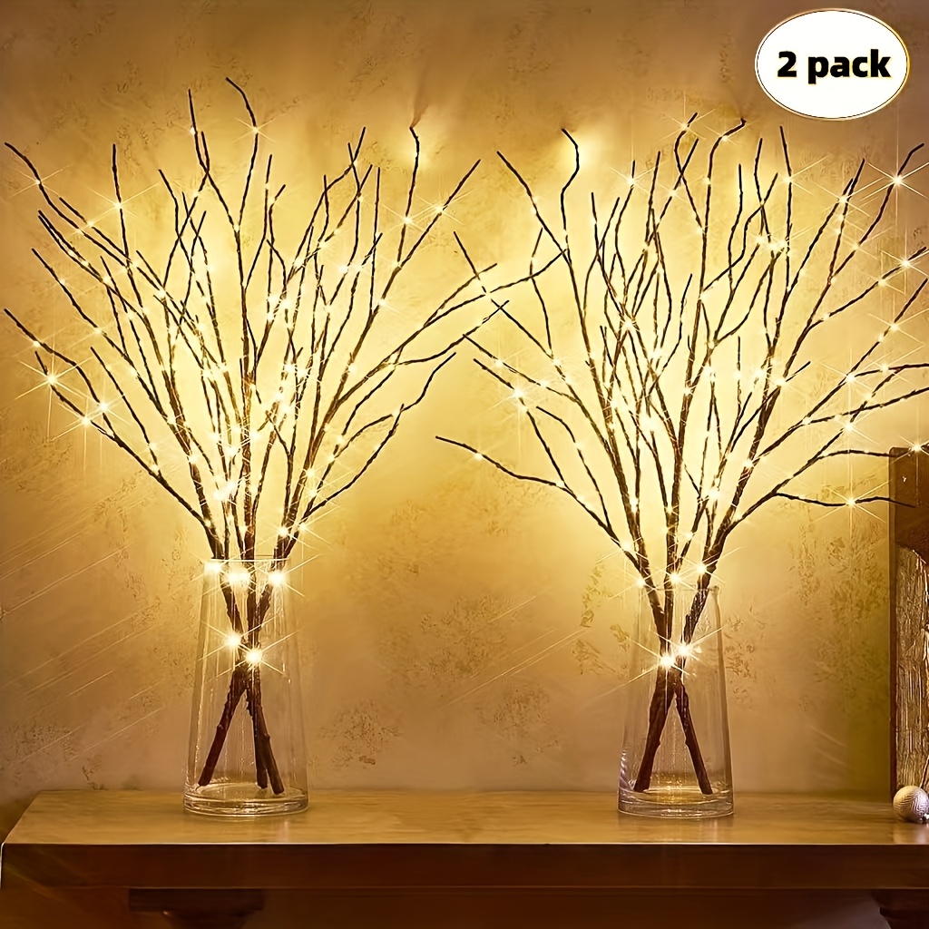 2pcs 40led tree branch lights battery operated batteries not included   simulated tree branches suitable for indoor outdoor holiday decorations weddings christmas valentines day thanksgiving hanukkah durable plastic home decor