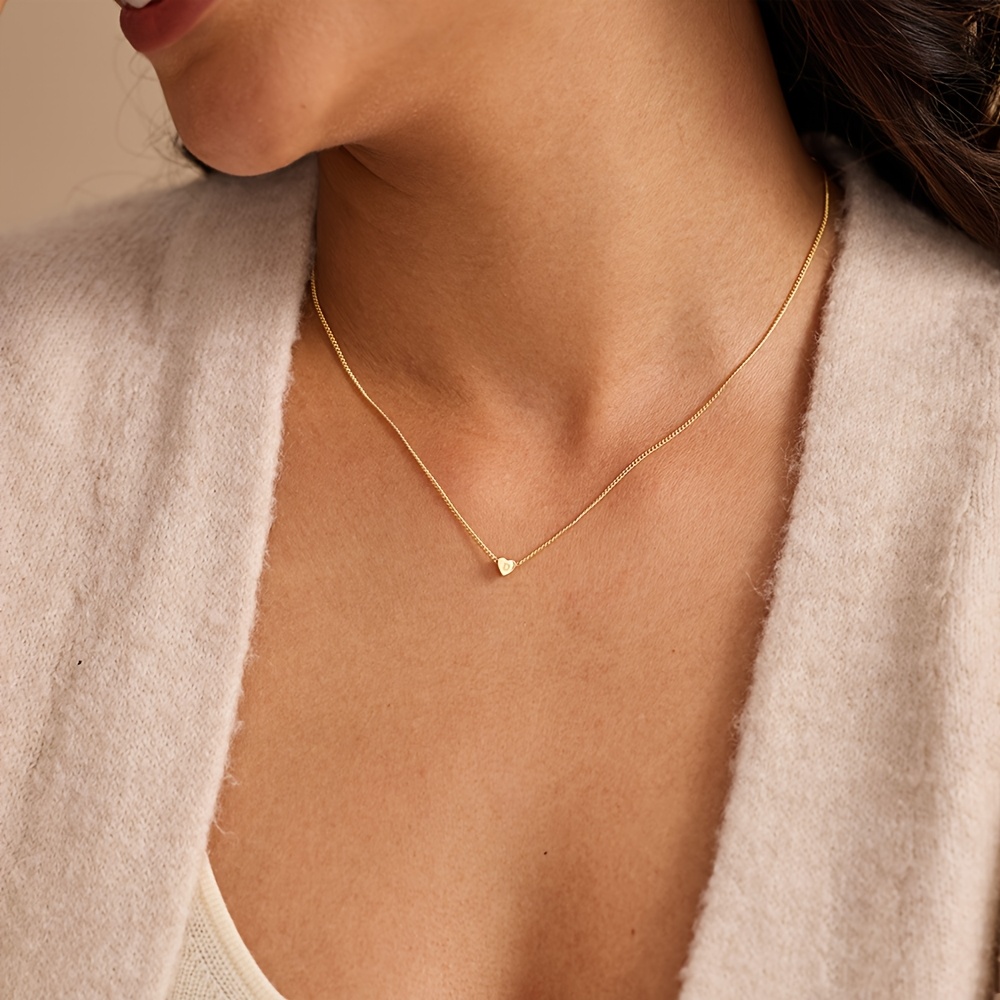 Custom Heart Letter Necklace in Stainless Steel