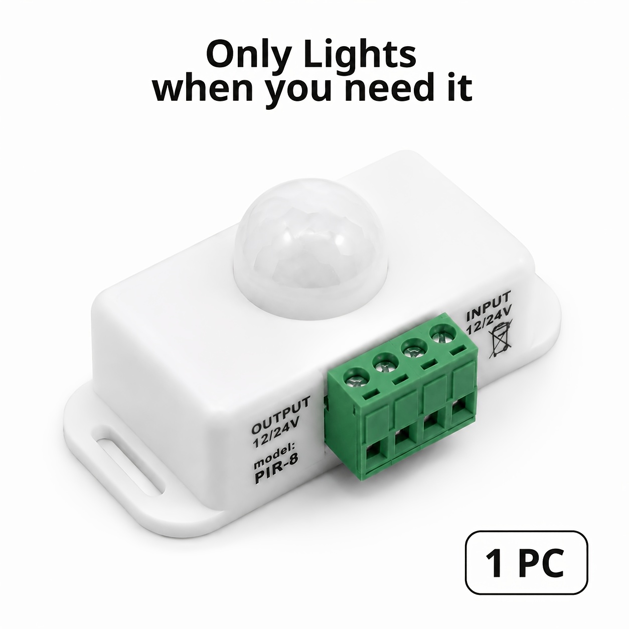 1pc 12-24v 8a Auto-adjusting Pir Motion Sensor Switch With Infrared Detector, Suitable For Led Strip Light Lamp