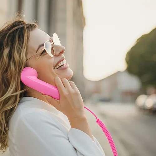 retro wired handset for smartphones and computers built in microphone