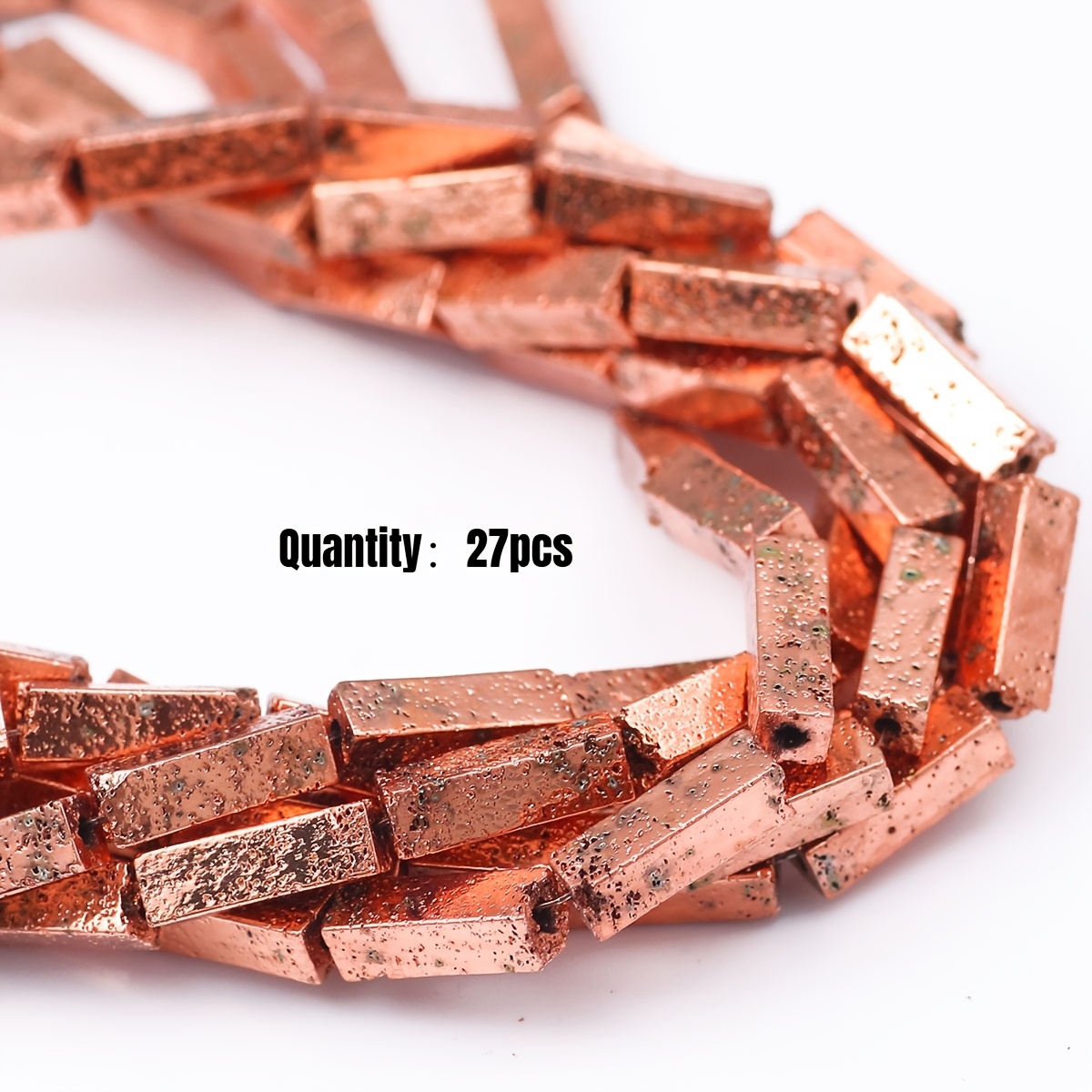 27pcs Sparkly Multicolor Rectangular Stone Spacer Beads
