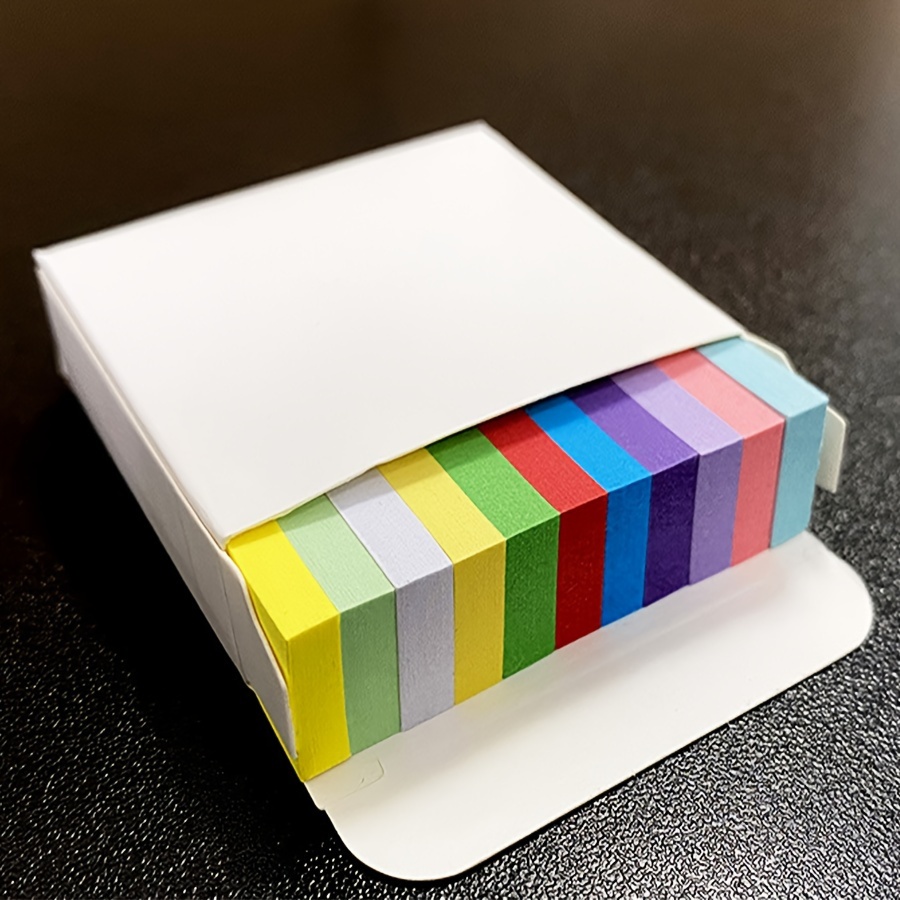 Image of Set Of Small Sticky Note Packs - 550, 11 Bright Colors, 1.88x0.51 Inch Rectangular Self-adhesive For Students, Offices And Book Indexes
