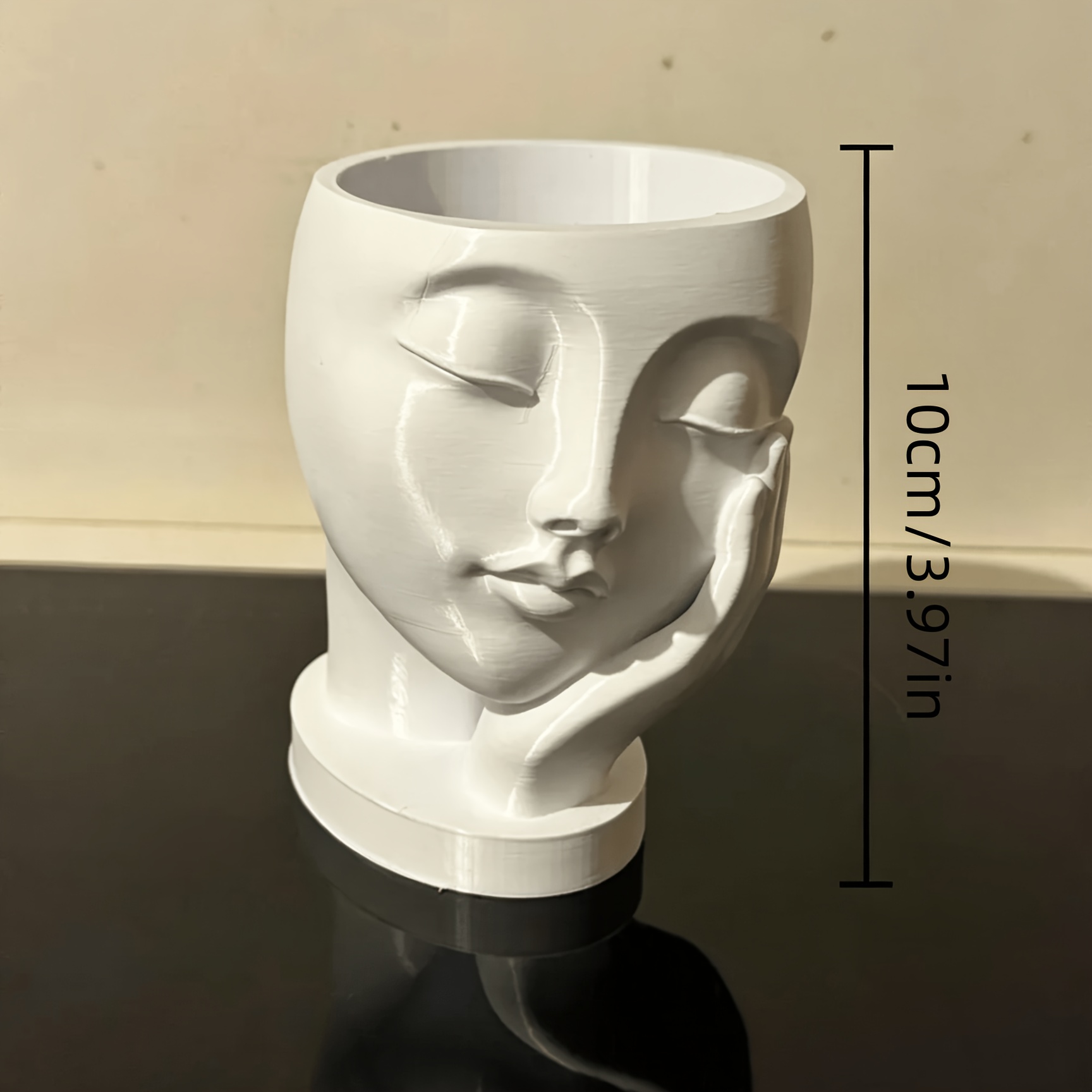 TEMU 1pc, Women's Face Flower Pot, Succulent Planter With Female , Multi-functional Indoor Vase, Pen Holder, Storage Bucket, Charming, Stylish,