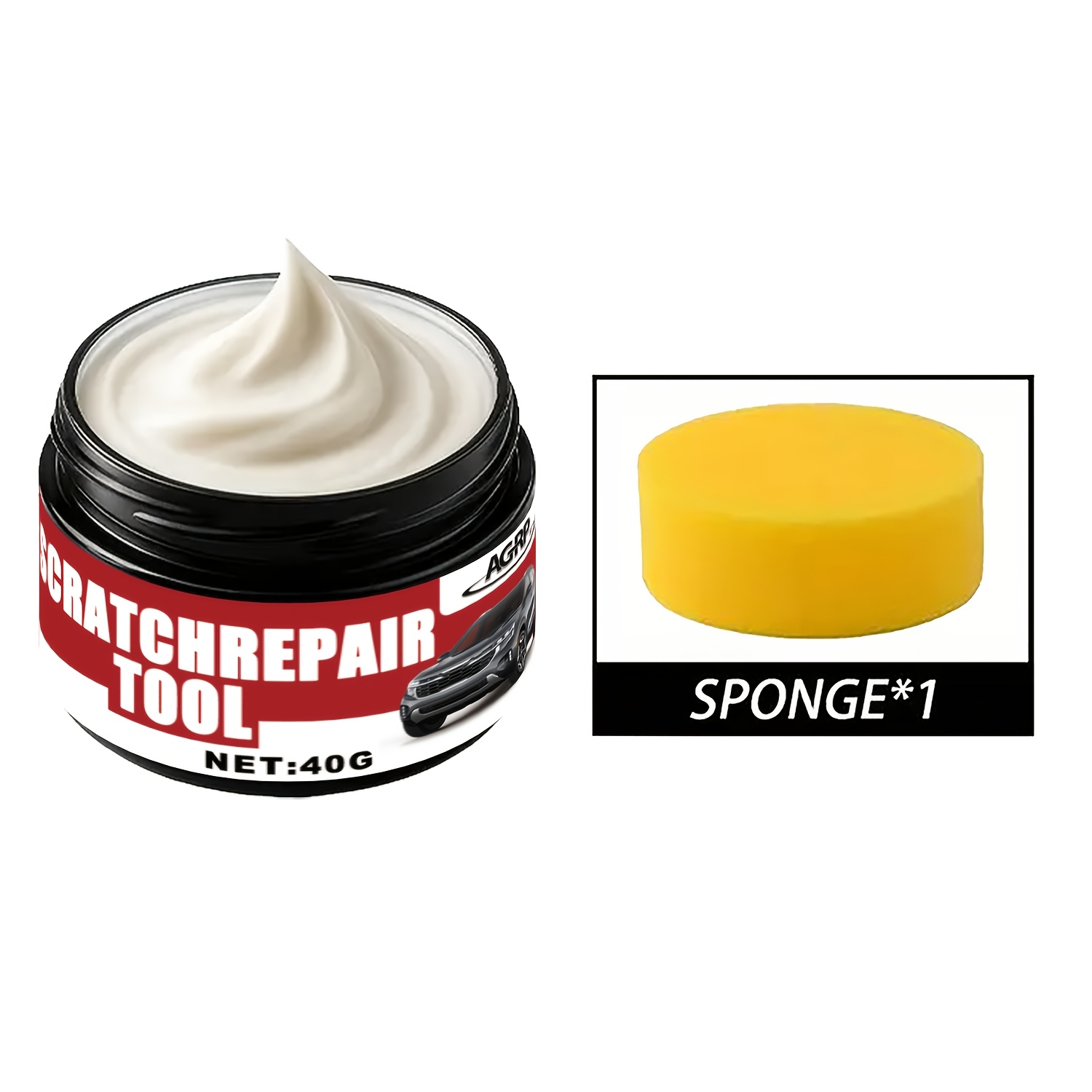 E-shop Weißes Auto Kratzer Reparatur Set (Inklusive Poliertuch), Entwickelt zur Reparatur von kleinen Kratzern und Steinbeulen an Stoßstangen