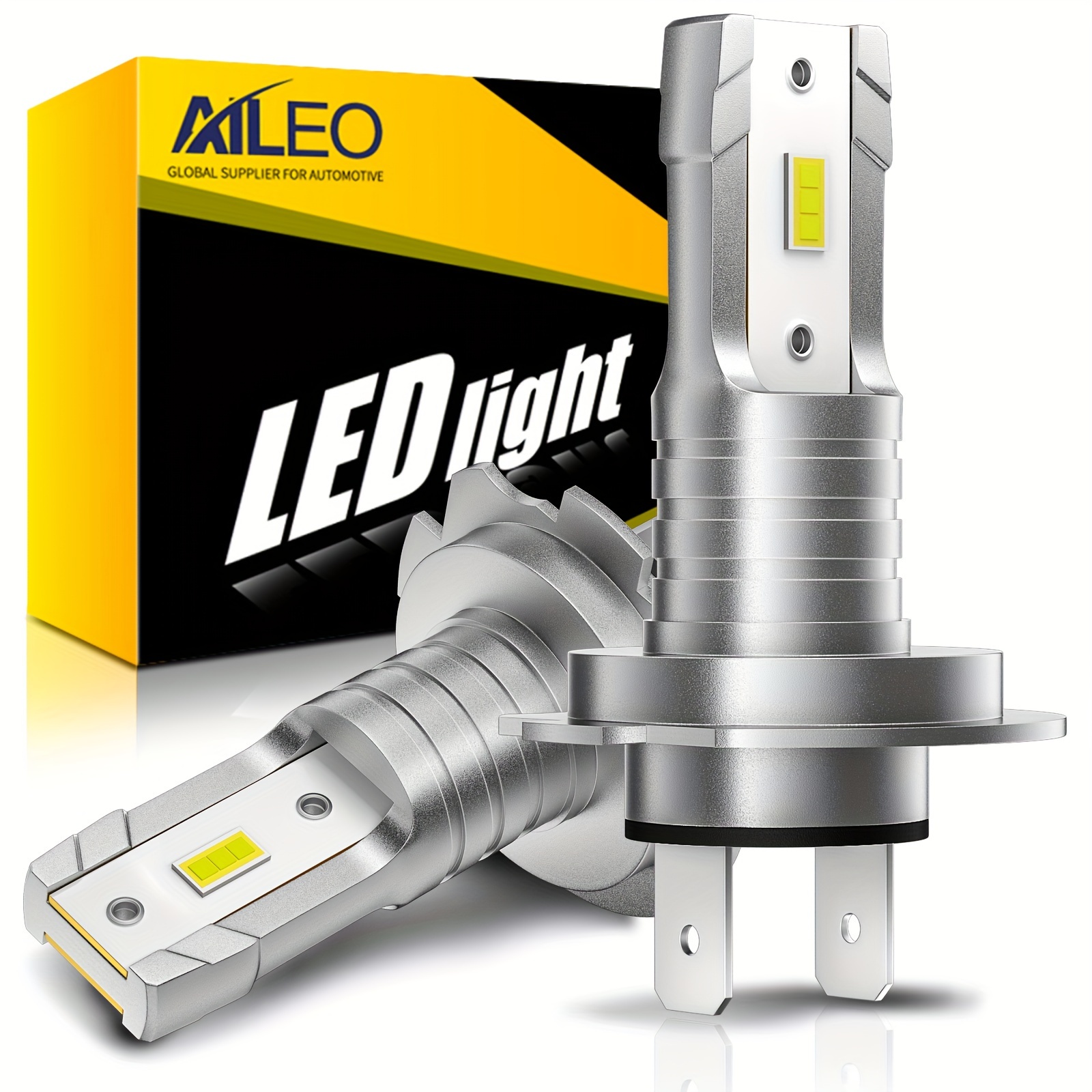 

Aileo 2pcs H7 Led Fog Light Bulbs Fanless Wireless Led Fog Light Projector 6500k Csp 12000lm Super Bright 1:1 Mini Size Design Plug & Play