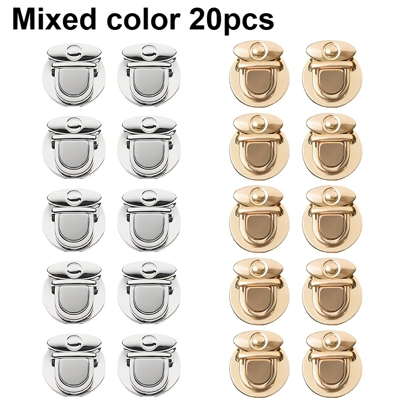 Image of 20pcs Mixed Color Iron Twist Lock Clasp, Metal Duckbill Closure, Secure Snap Insert Locks For Crafts, Handbags, Crossbody Bags, Shoulder Bags, Wallets, Suitcases, Jewelry And Gift Boxes, Wallet Making