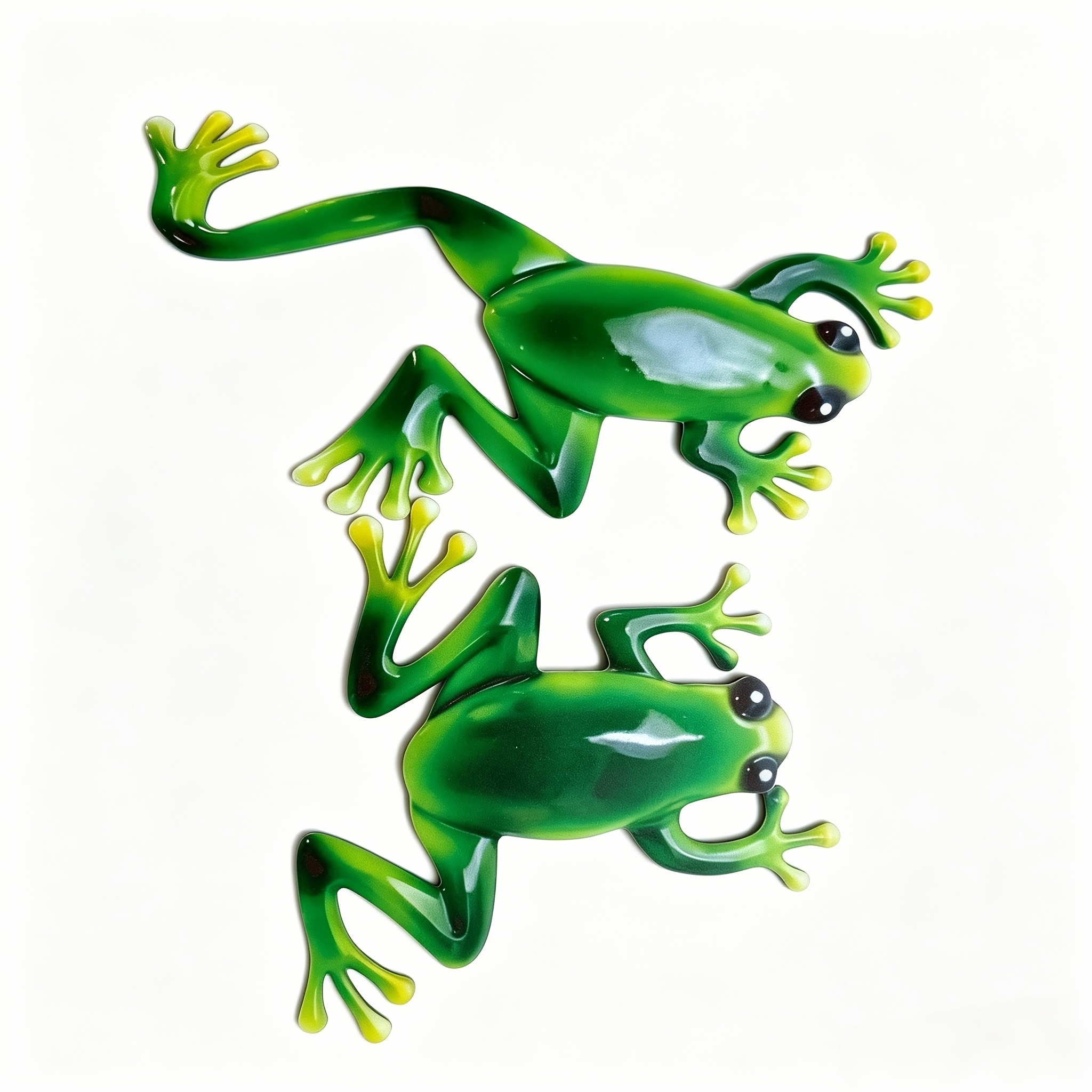 Image of 2 Acrylic Frog Statues For Wall Decoration, Vintage Wall Hanging, Country- Fence Decor, Suitable For Patios And Bedrooms
