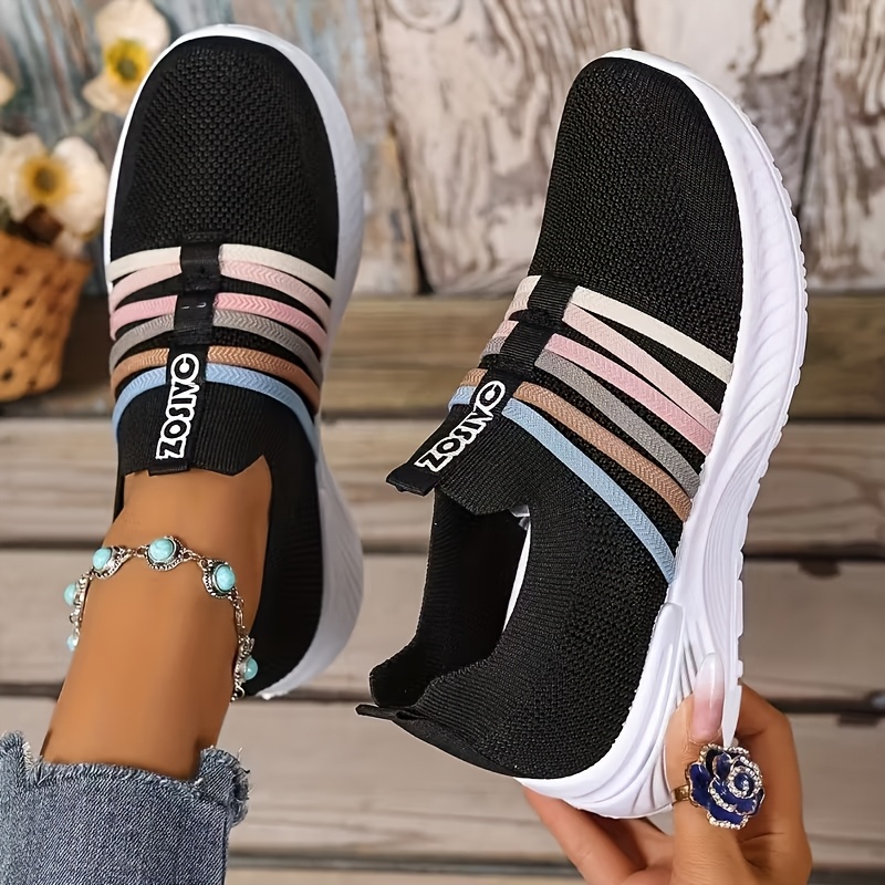 TEMU Women's Fashion Sneakers - Colorful Contrast Athletic Casual Shoes, Lightweight Comfortable Running Shoes, Breathable Fabric Upper And Eva Sole,