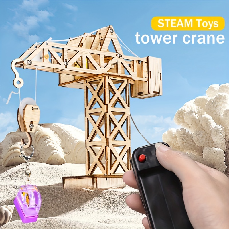 

Kit de grue à tour en bois STEAM Toys : Expérience scientifique amusante pour les 8-14 ans