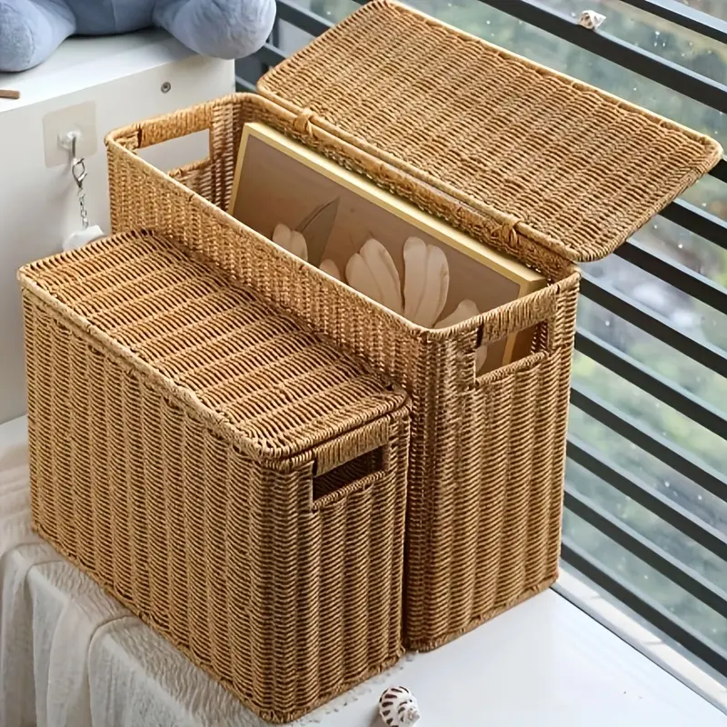 Schmale, abgedeckte Aufbewahrungsbox, Haushalts-Spalten-Magazinkorb, Eck-Sofa-Eck-Aufbewahrungsbox