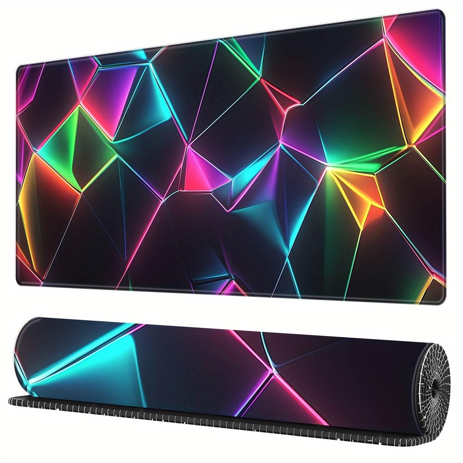

Xxl Gaming Mouse Pad - 3d Fluorescent, , Washable Desk Mat For And