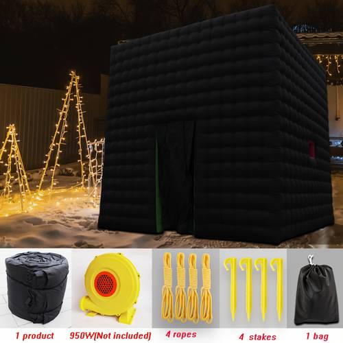 large black inflatable nightclub 14x14x14ft inflatable party tent inflatable night club tent for adults wedding birthday dance floor business