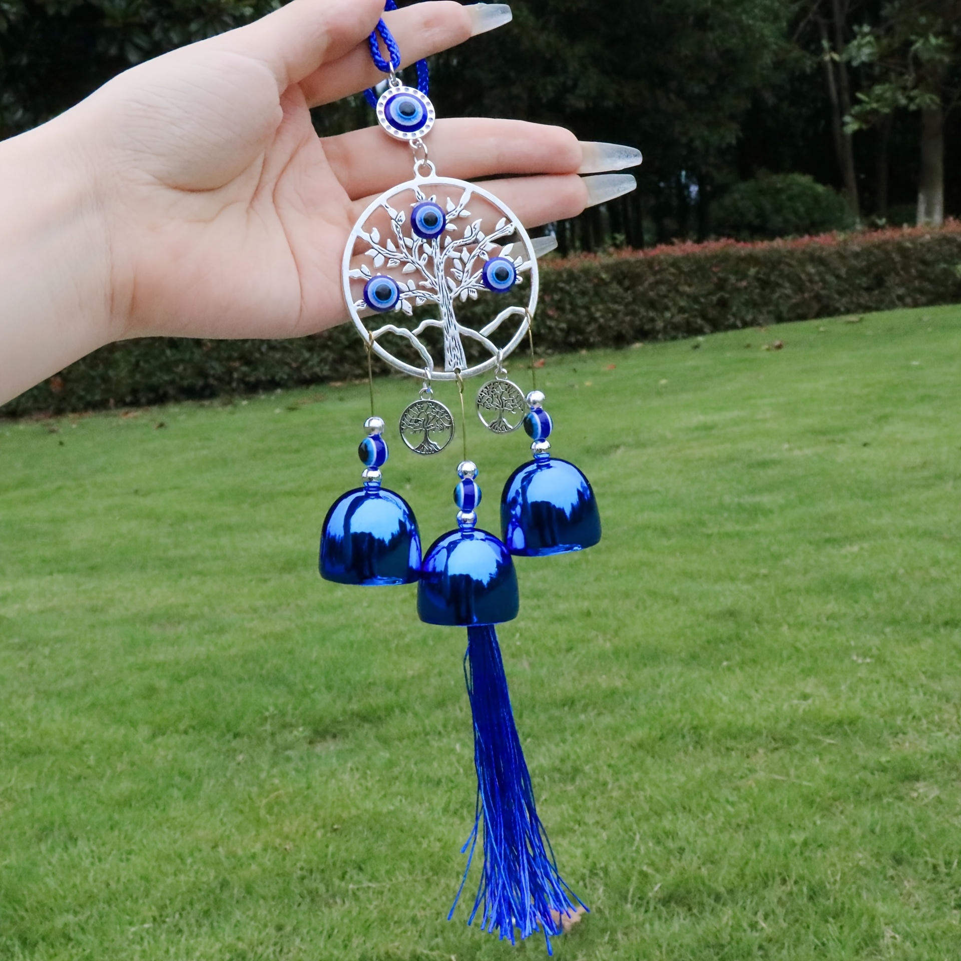 TEMU Metal Wind Chime, Outdoor Wind Chime, Metal Bell Hanging Ornament, Suitable For Ethnic-style Home Decor, Car Pendant, No Electricity Required -