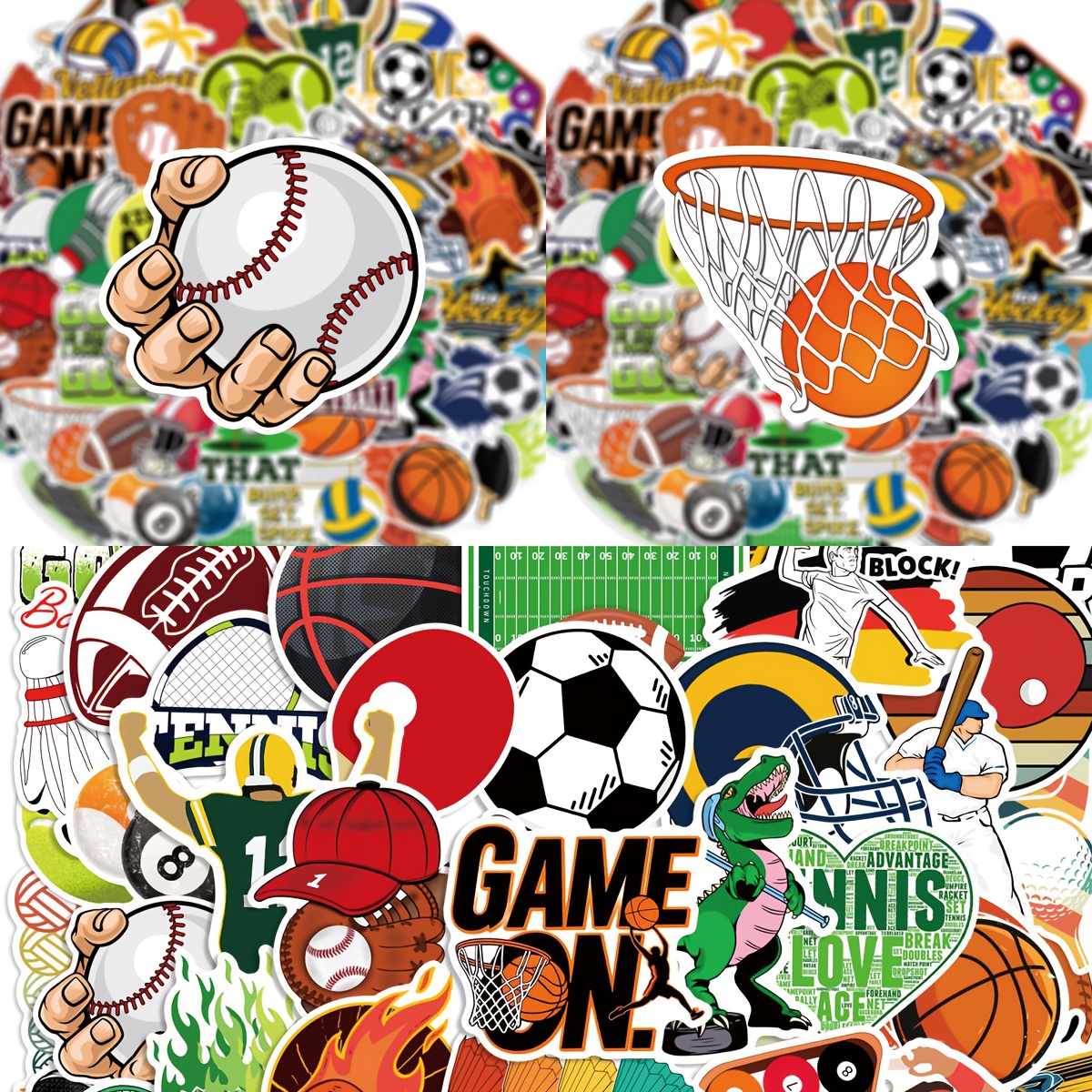 

50pcs Sports Ball Graffiti Stickers - Diy Decorating Laptops, Phones, Books & Musical Instruments