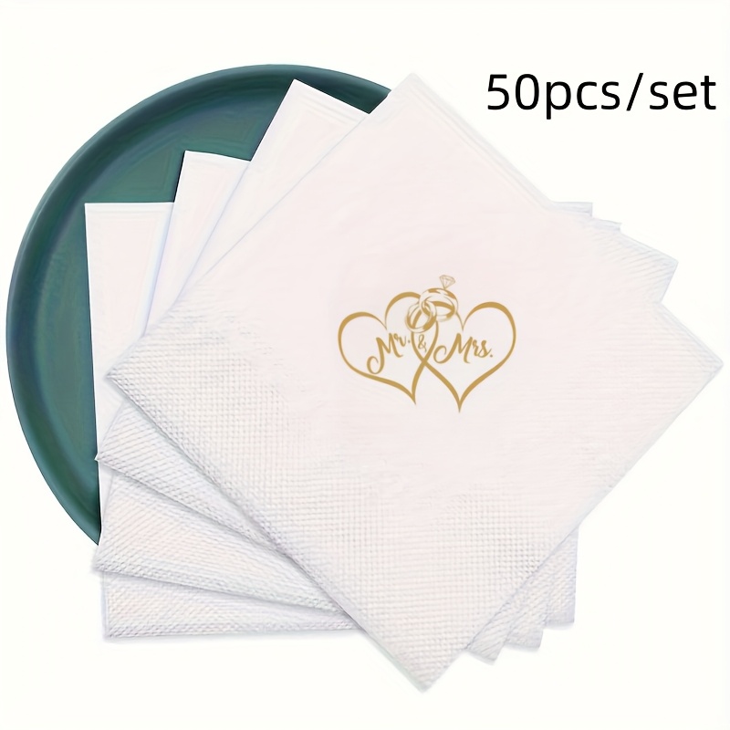 TEMU 50pz/set Tovaglioli Monouso a Forma di Cuore , Tovaglioli di Carta a per Matrimoni, Feste di , Anniversari, San Valentino e Celebrazioni