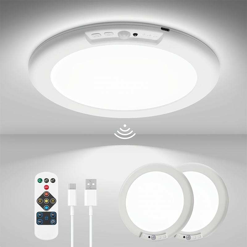 TEMU Usb-rechargeable Ceiling Light: Features 3 Adjustable Color Temperatures, A Remote Control, And Sensor. This , Magnetic, And Dimmable Led Light