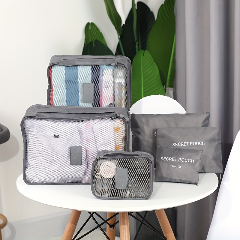 

6pcs/set Travel Storage Bags For Underwear Documents & Clothes Toiletries Organizer For Cosmetics & Travel Essentials