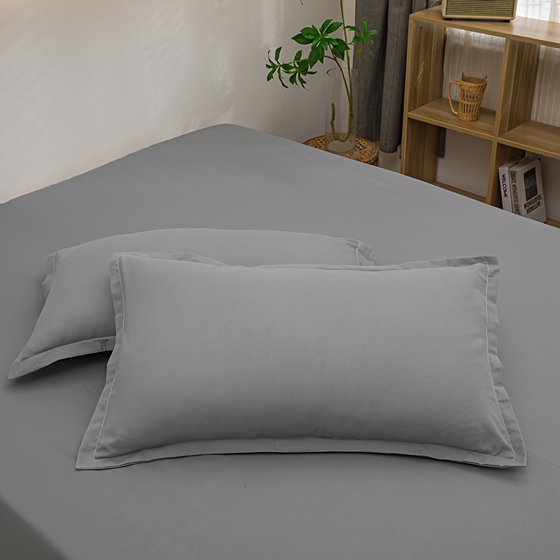 

2pcs Soft & Breathable Solid Color Pillowcases - Skin-friendly, Machine Washable With Envelope Closure For Bedroom And ,