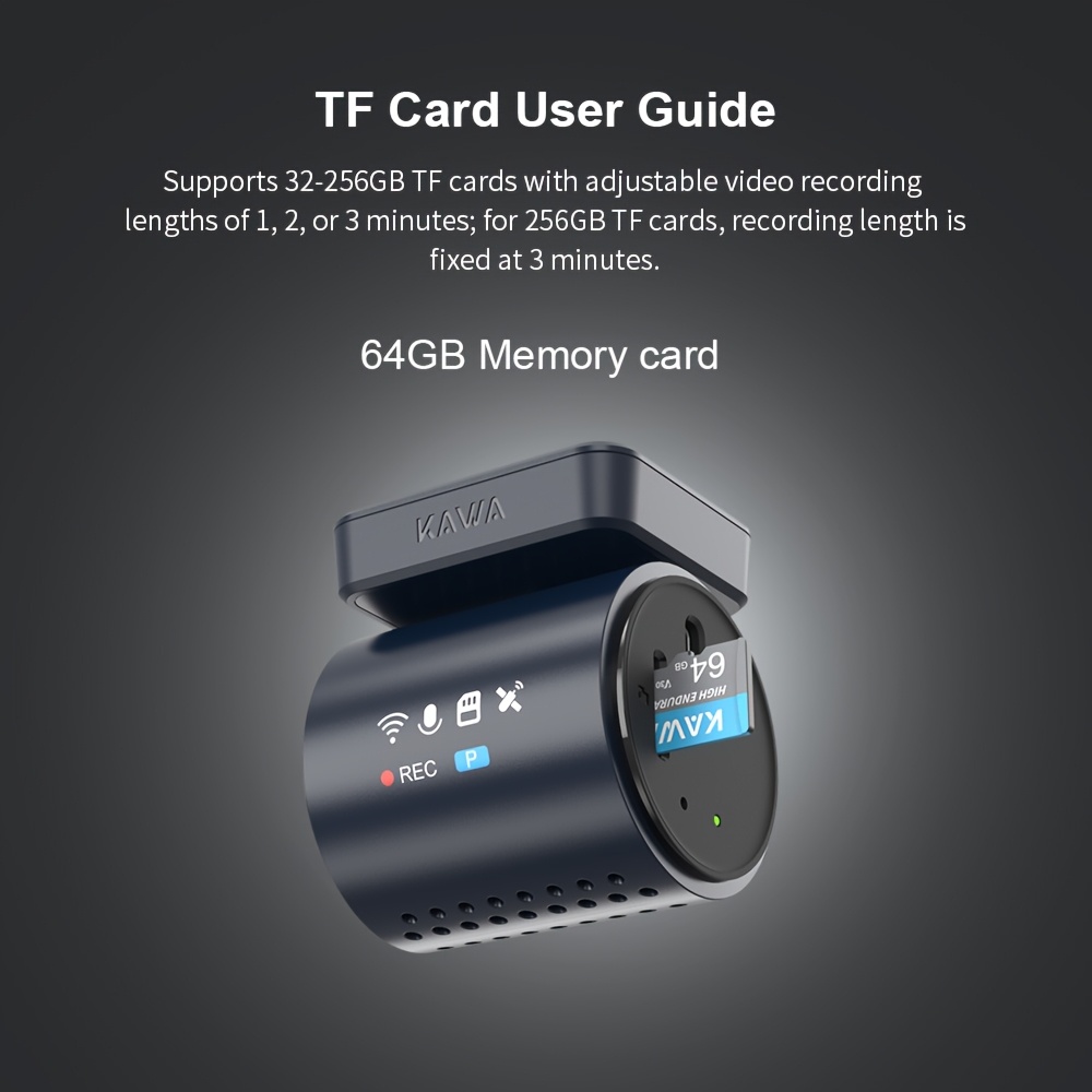 Image of Kawa 4k Mini 7 Cam Front With 3d Dng, Voice Control, Display, 2k Hdr Engine, Built-in Wi-fi 6 & Gps, 24/7 Parking Mode, 1 Lens, Free 64gb Card