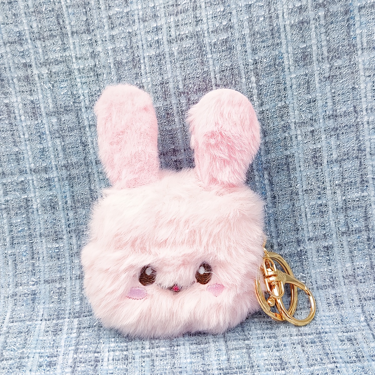 TEMU Rabbit Ear Plush Headphone Case Compatible With For Airpods 5 Long Hair Earphone Cover Compatible With Pro3 Warm, Soft Protective Case