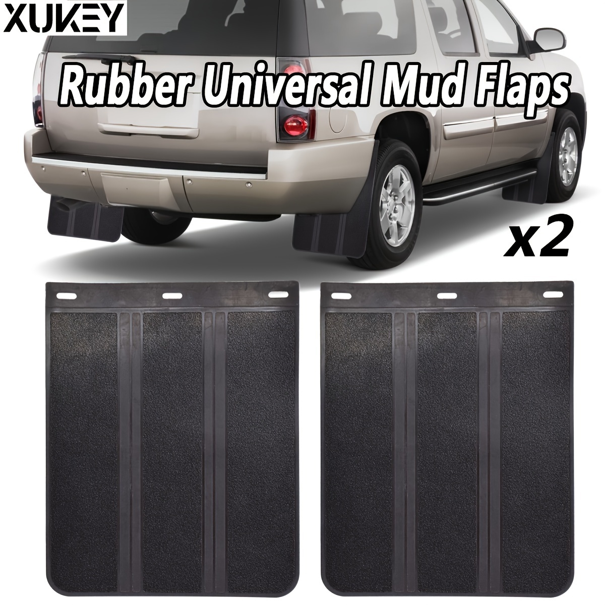 TEMU Xukey 2pcs Set Of Universal Heavy-duty Rubber Mud Flaps For Cars, Pickups, Suvs,, Trucks, Minivans, And Motor Homes, Designed To Catch Dirt And Protect Your Vehicle