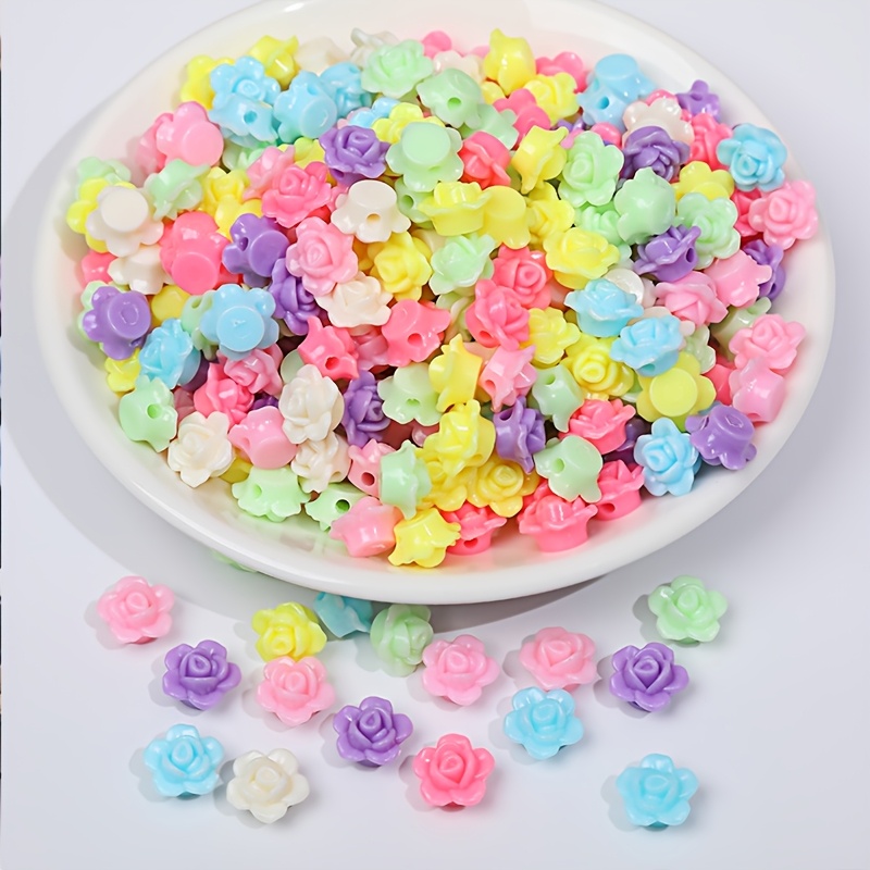 

50pcs 12mm Candy-colored Acrylic Beads With Holes For Making - Necklaces, Earrings & Crafts