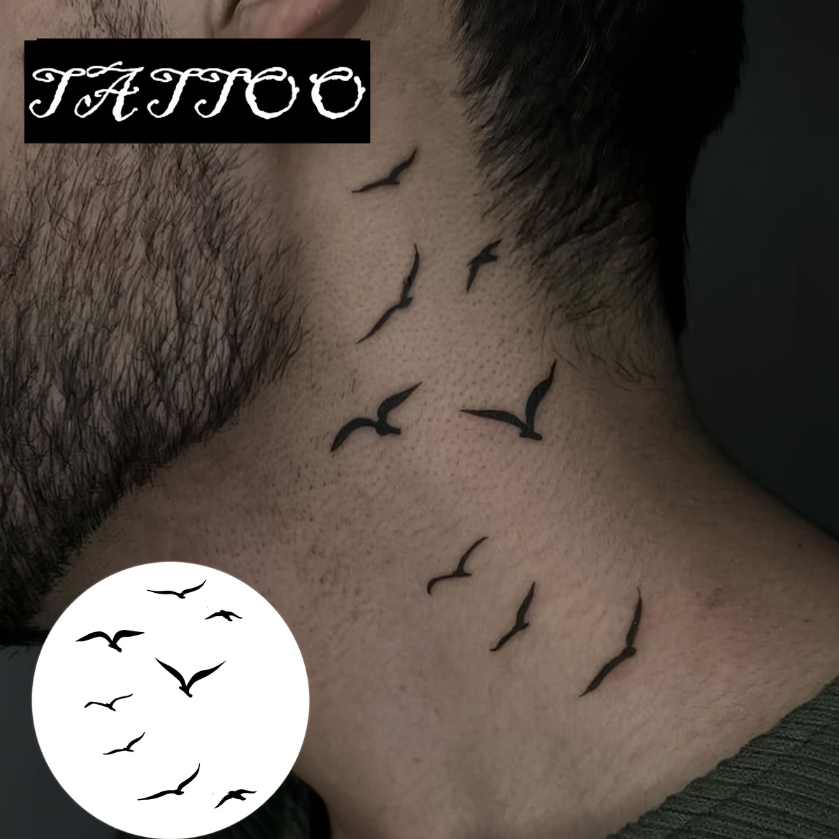 Non-permanent Tattoo Technology, Free-flying Bird, Cool Tattoo, Waterproof And Long-lasting , Lasts 1-2 Weeks, Natural And Realistic Temporary Tattoo Sticker, Entry-level Tattoo, Art Experience