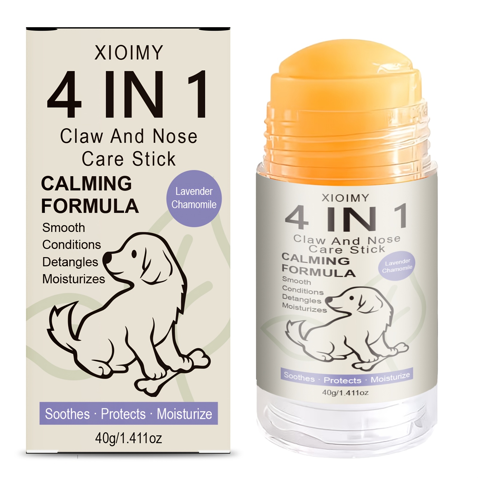 Image of Pet Care Cream, 40g - Pet Care Stick With Coconut Oil And Nuts, Soothes Dry, Cracked Paws And Protects Pets From Heat, Ideal For Dogs, Moisturizing | Essential Pet Care | Coconut Oil Cream