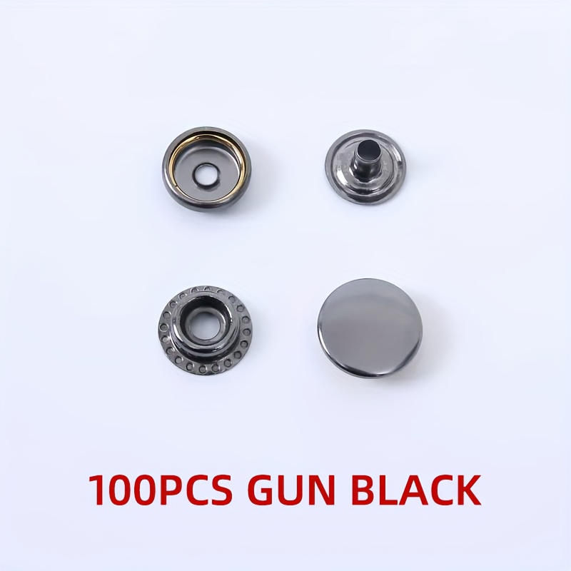 TEMU 25 Sets/100 Stück 4-in-1 Durchmesser 15mm Canvas Druckknopf Schnallen Set, Druckknöpfe und Befestigungen für Canvas, Denim, Jacke und andere