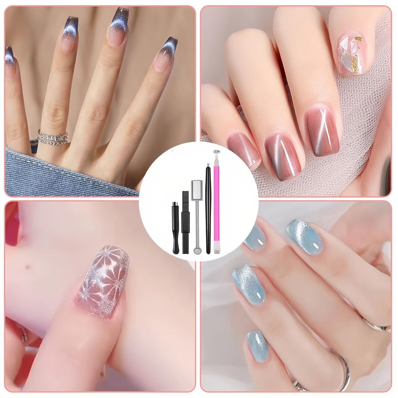 5pcs Cat Eye Nail Design Tools for Various Patterns