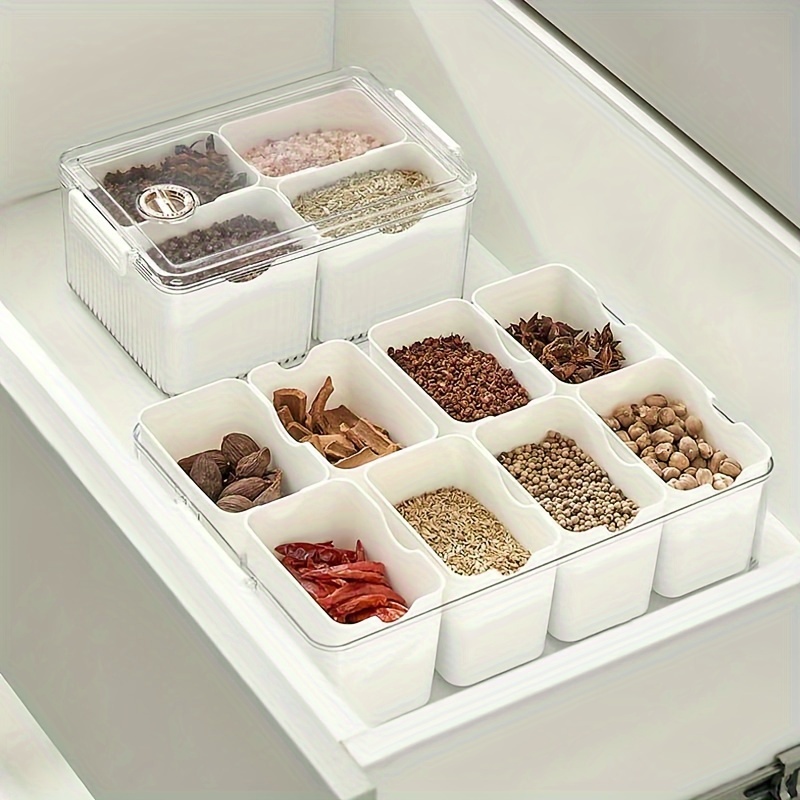 Plastic Packet Organizer With Grids Kitchen Storage Temu