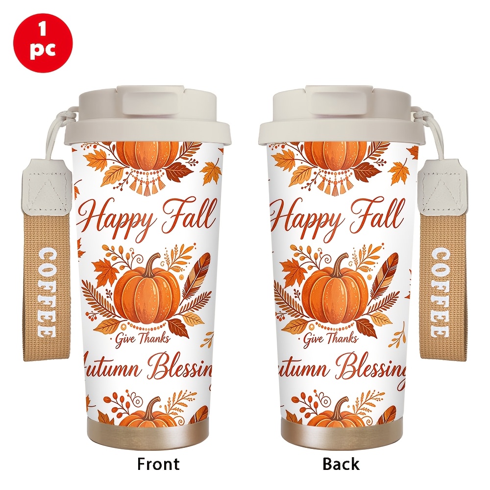TEMU Gobelet isotherme 1 pièce/18 oz/530 ml en acier inoxydable à double paroi sous vide, tasse de voyage avec paille et couvercle, tasse à café