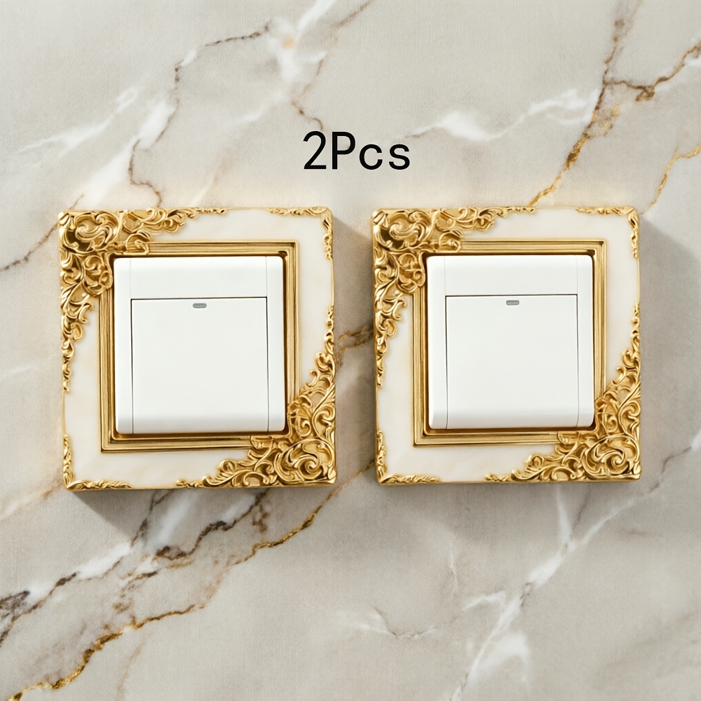 TEMU 2 pezzi di lussuose adesive per interruttori in stile , coperture per interruttori, decorazione per delle pareti domestiche